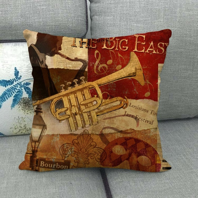 Decorative Musical Instruments Pillowcase