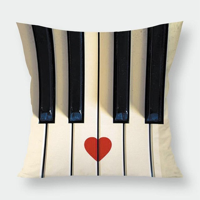 Music Notes & Instruments Pillowcase