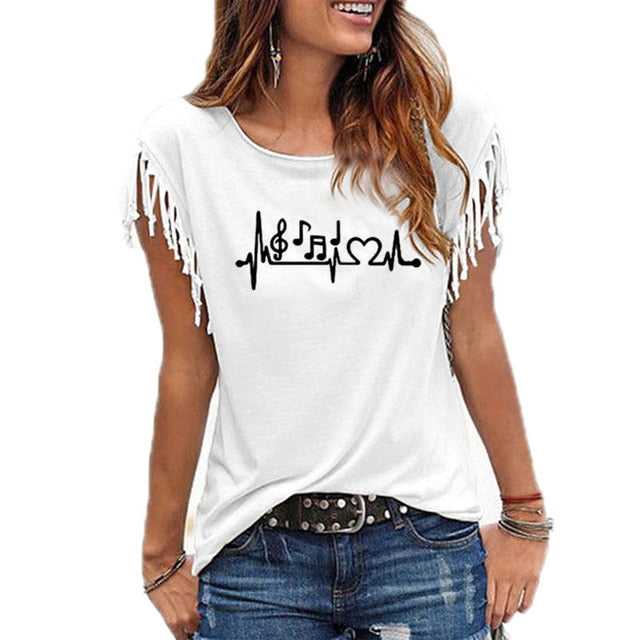 Tassel Music Heartbeat T-shirt