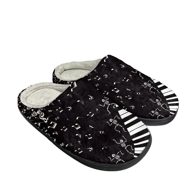 Piano Music Design Warm Slippers