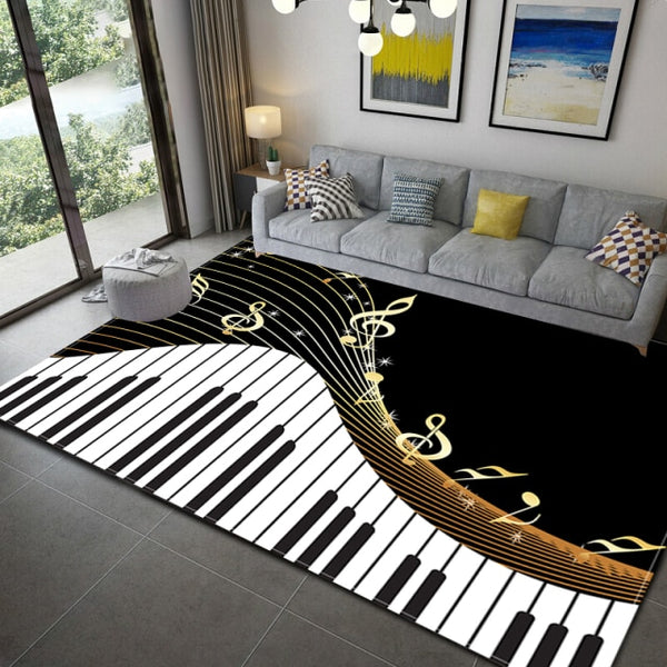 Music Notes Piano Area Rug - Artistic Pod