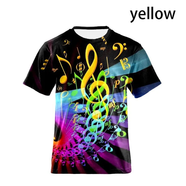 New Music Piano Printed T-shirt