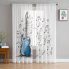 Guitar Window Tulle Curtain