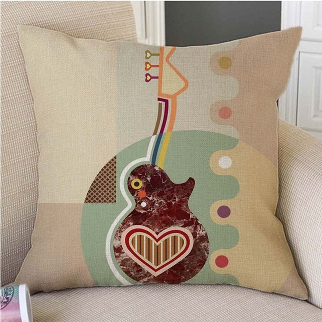 Musical Instruments Home Decor Pillow Case