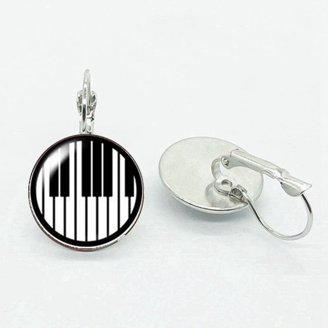 Music Notes Glass Earrings