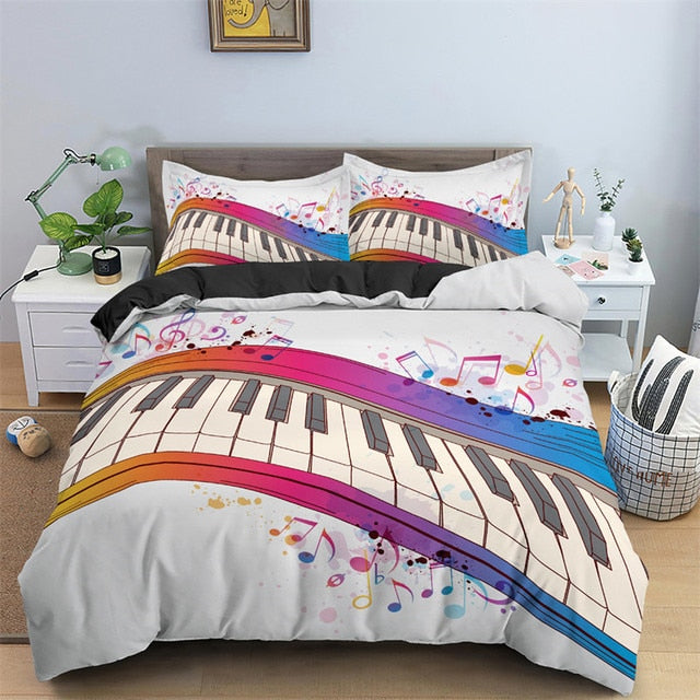 Comfortable Music Theme Bedding Set