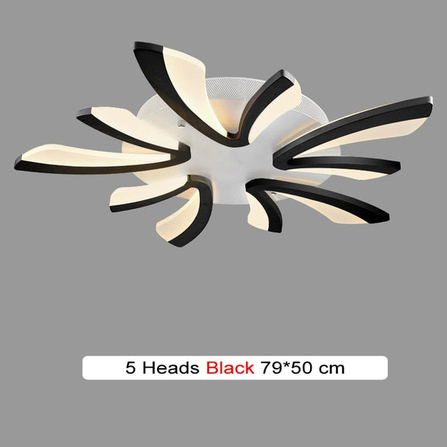 Acrylic Modern LED Ceiling Lights - 5 heads Black / Cool White - { shop_name }} - Review