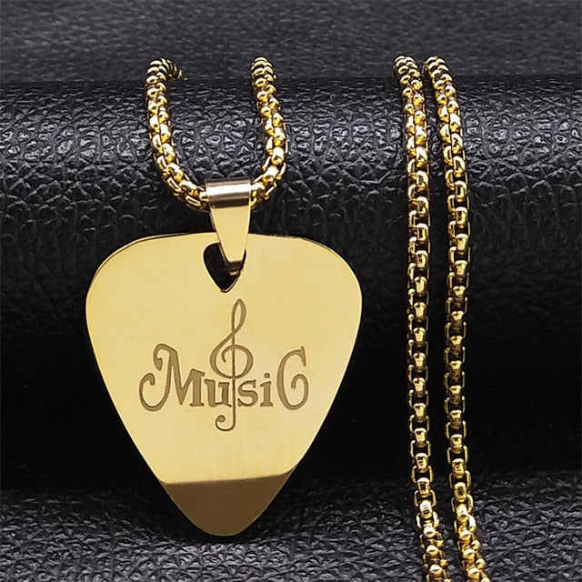 Triangle Guitar Pick Pendant Necklace