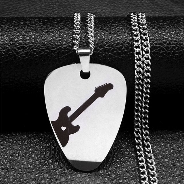 Electric Guitar Pick Pendant Necklace