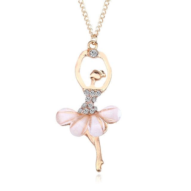Crystal Ballet Dancer Necklace