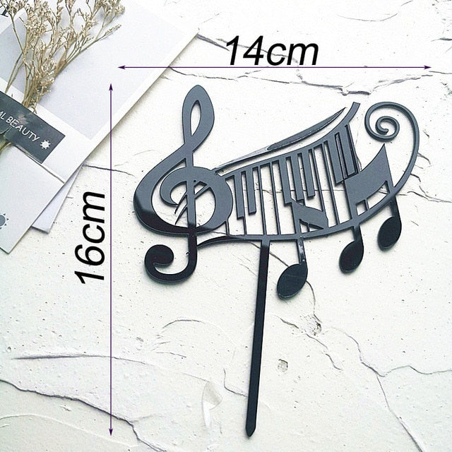 Piano Music Theme Acrylic Cake Topper
