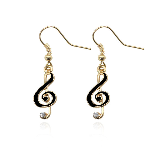 Music Note Drop Earrings