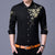 Golden Flower Print Men's Shirt