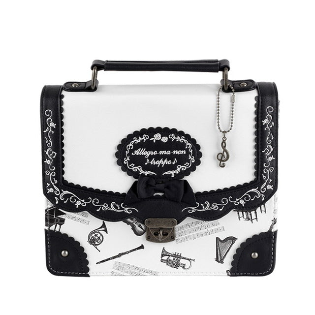 Musical Note Embroidery Shoulder Bag