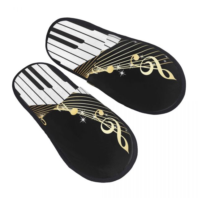 Piano Music Note Warm Slippers