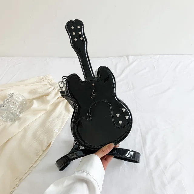 Metallic Guitar Shape Bag