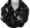 Music Note Cat Printed Scarf