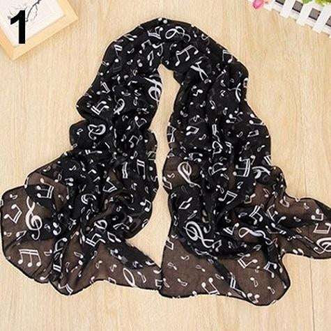 Musical Note Chiffon Scarf