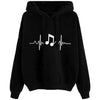 Women's Music Wave Printed Hoodie