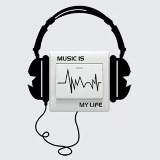 Headset "Music Is My Life" Switch Sticker Decal