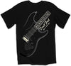 Fashion Guitar Print T-shirt - Black / S - { shop_name }} - Review