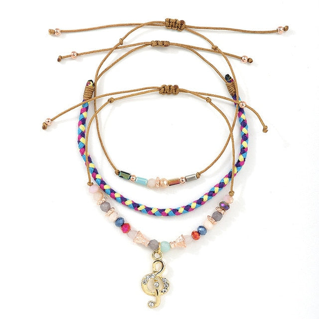 Music Note Glass Beaded Bracelets