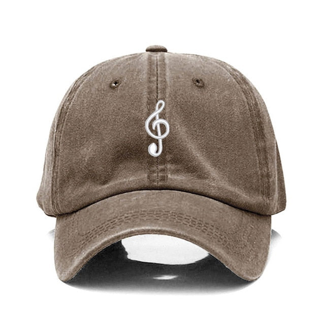 Vintage Washed Music Embroidery Cap