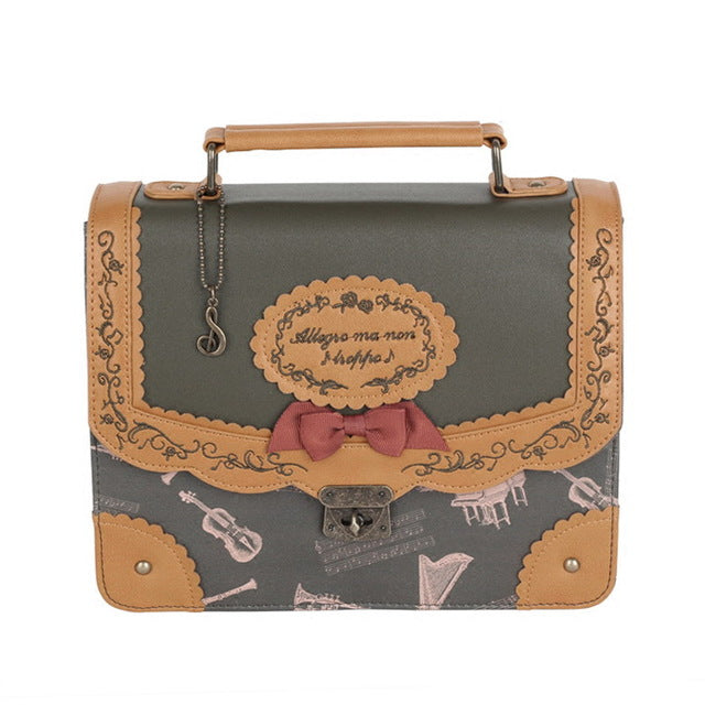 Musical Note Embroidery Shoulder Bag