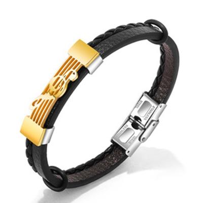 Free - Treble Clef Note Leather Bracelet