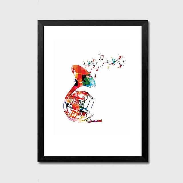 Colorful French Horn Wall Art