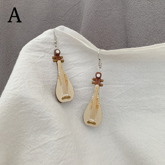 Violin & Lute Dangle Earrings