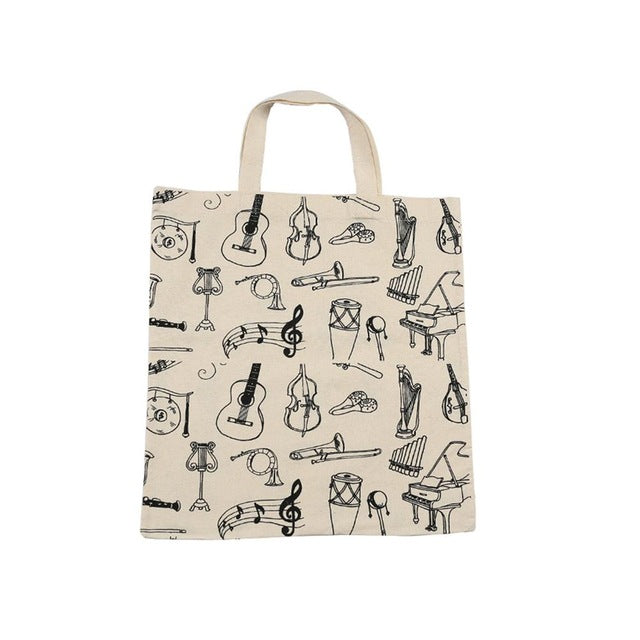 Free - Musical Instruments Linen Handbags