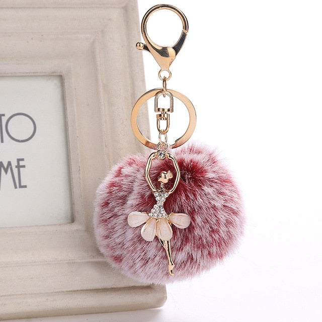 Ballet Pom-pom Keychain