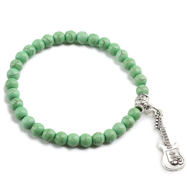 Free - Guitar Pendant Beaded Bracelets