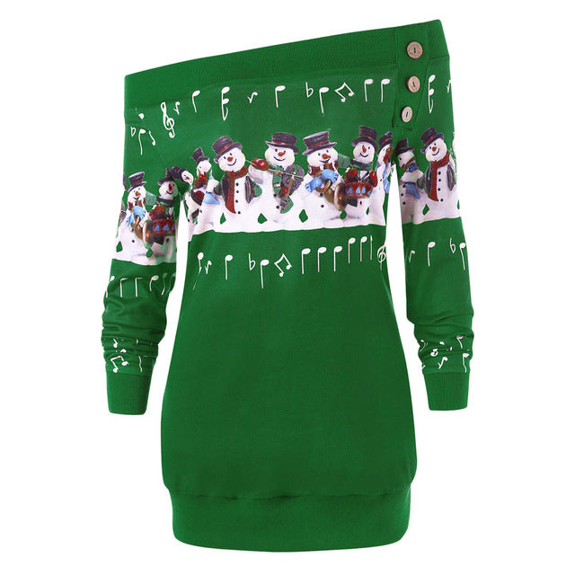 Music Snowman Off Shoulder Top