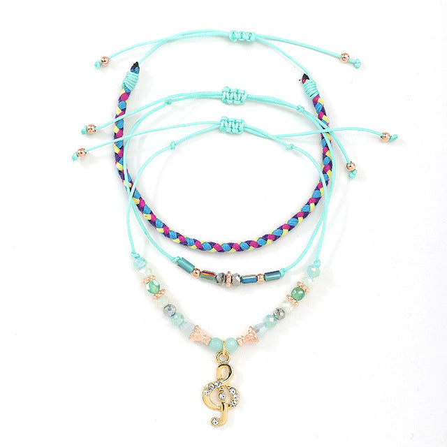 Music Note Glass Beaded Bracelets