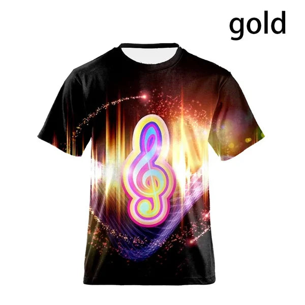 New Music Piano Printed T-shirt