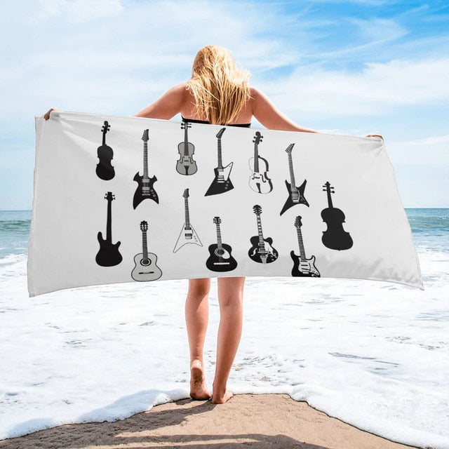 Guitar Quick Dry Beach Towel