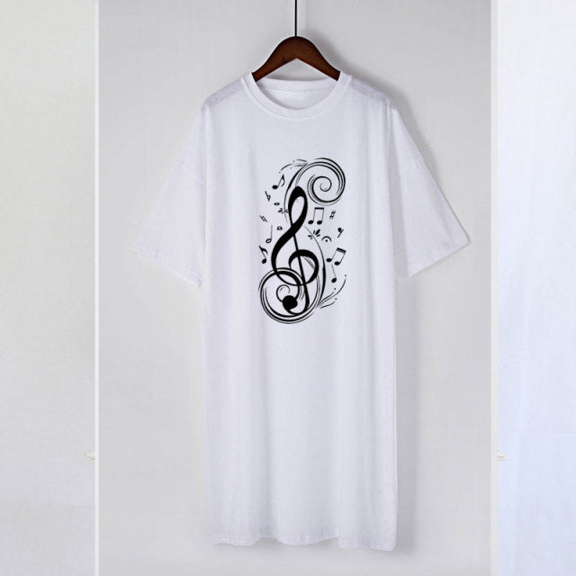 Music Treble Clef Print Dress