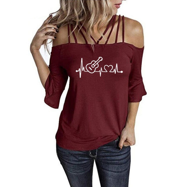 Acoustic Guitar Heartbeat Shirt