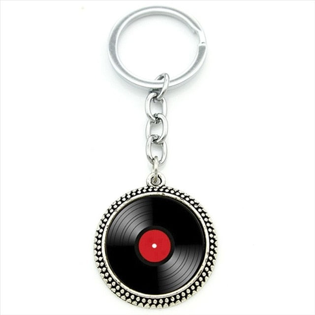 Red Vinyl Record Keychain