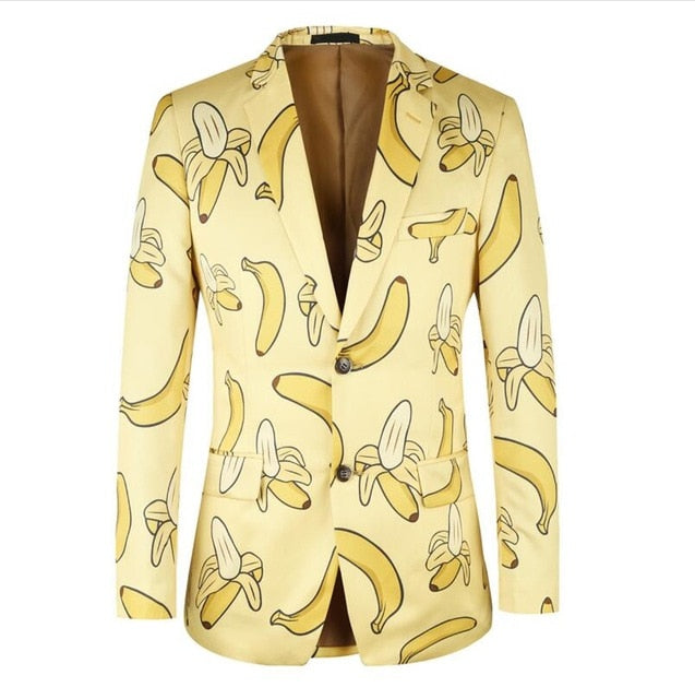 3D Banana Printed Blazer - S - { shop_name }} - Review