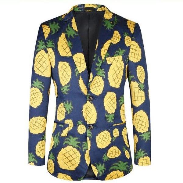 3D Pineapple Printed Blazer
