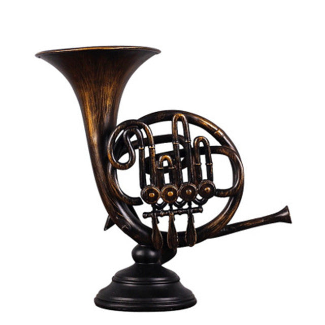 Retro French Horn Sculpture