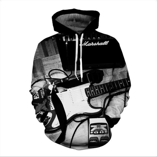 Electronic Guitar B&W Hoodie