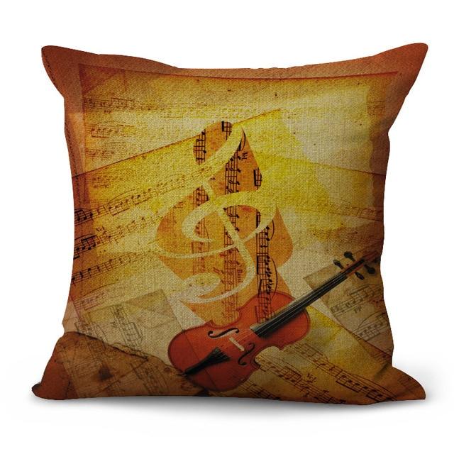 Music Instrument Cushion Pillow Case
