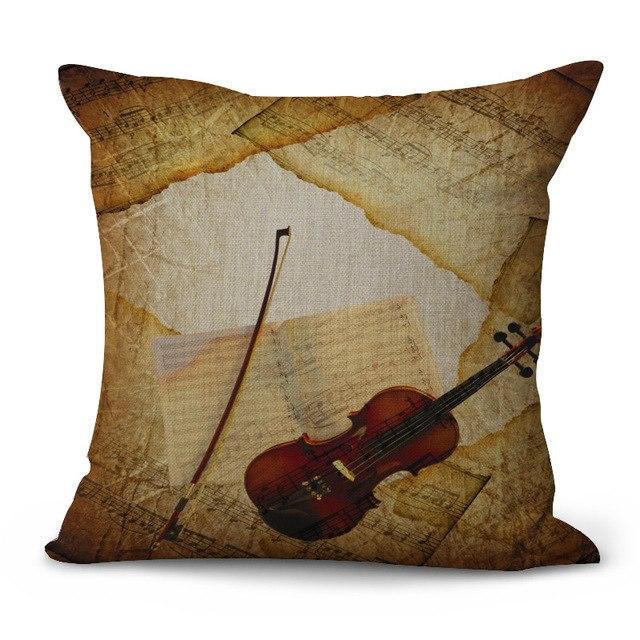 Music Instrument Cushion Pillow Case