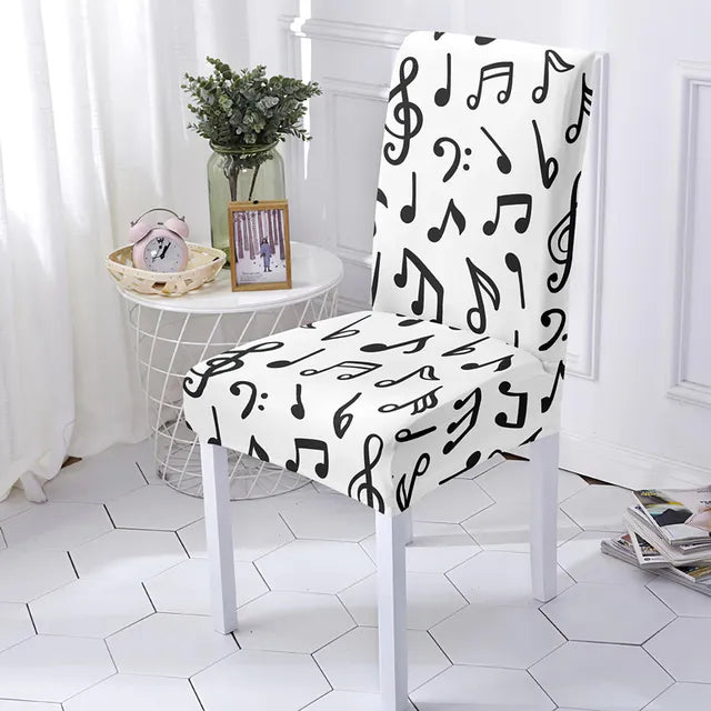 Stylish Music Note Pattern Chair Cover