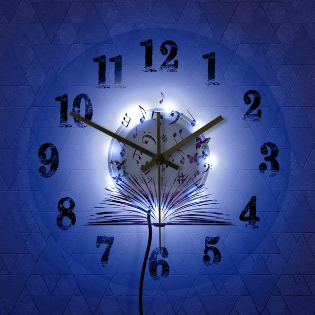 Colorful Art Music Notes Wall Clock