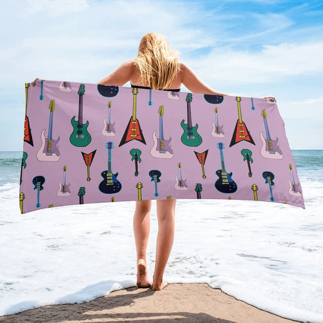 Guitar Quick Dry Beach Towel